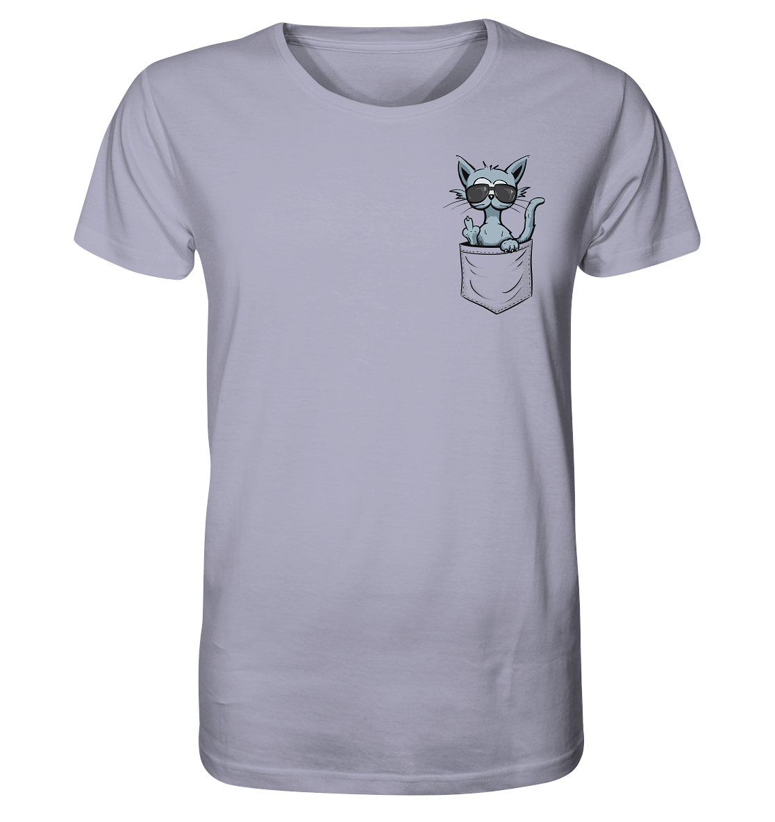 "Fuck Off" Mittelfinger Katze in der Tasche - Organic Shirt