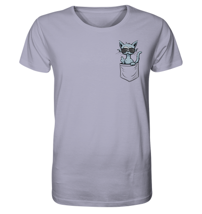 "Fuck Off" Mittelfinger Katze in der Tasche - Organic Shirt