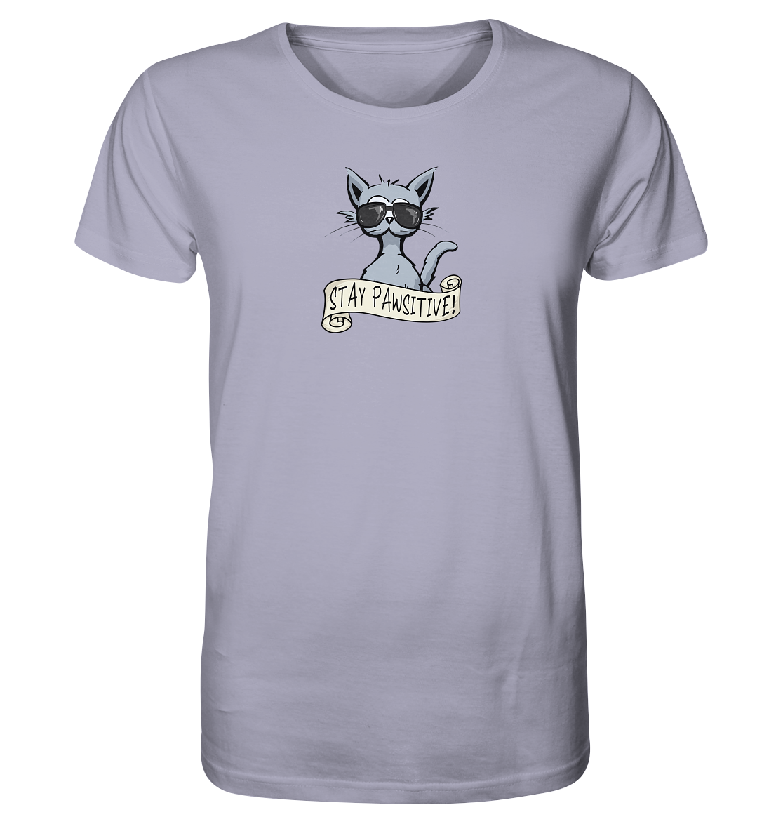 Stay Pawsitive Bleib lässig Hipster Katze - Organic Shirt