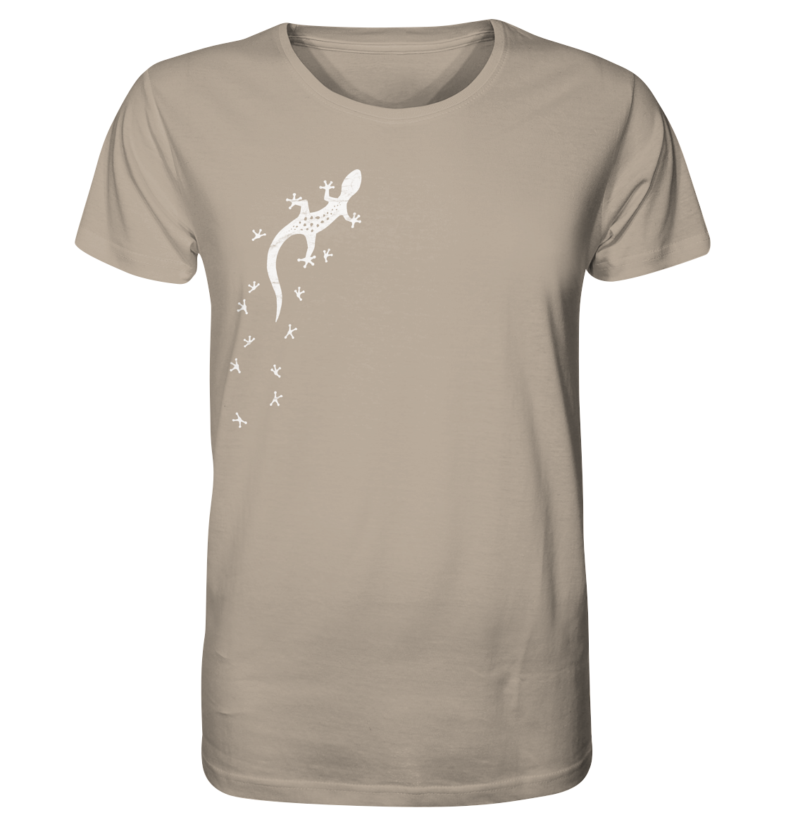 Gecko Eidechse Silhouette hell - Organic Shirt