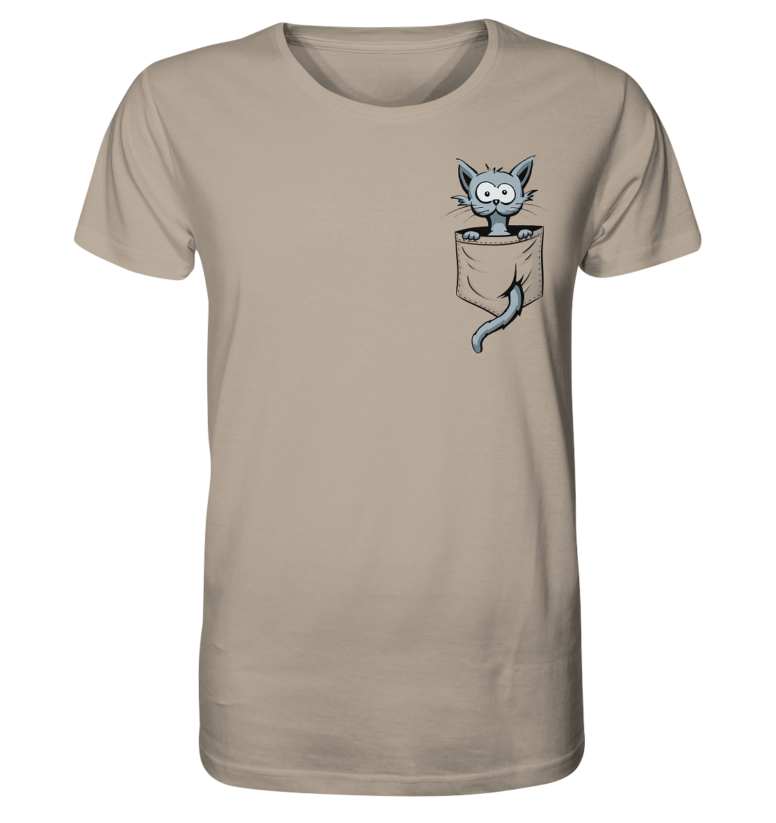 Verrückte Katze in Deiner Brust-Tasche - Organic Shirt