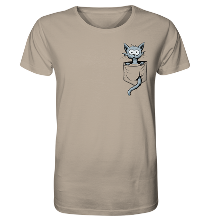 Verrückte Katze in Deiner Brust-Tasche - Organic Shirt