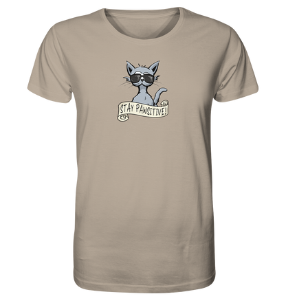 Stay Pawsitive Bleib lässig Hipster Katze - Organic Shirt