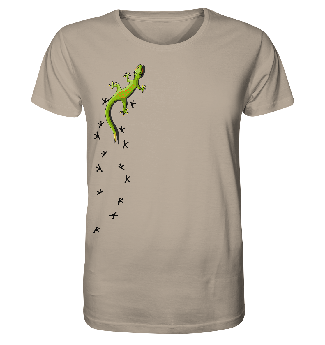 Kletternder Gecko mit Spuren - Organic Shirt