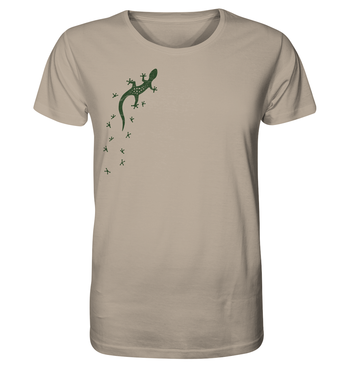 Gecko Eidechse Silhouette dunkel - Organic Shirt