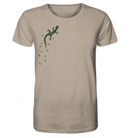 Gecko Eidechse Silhouette dunkel - Organic Shirt