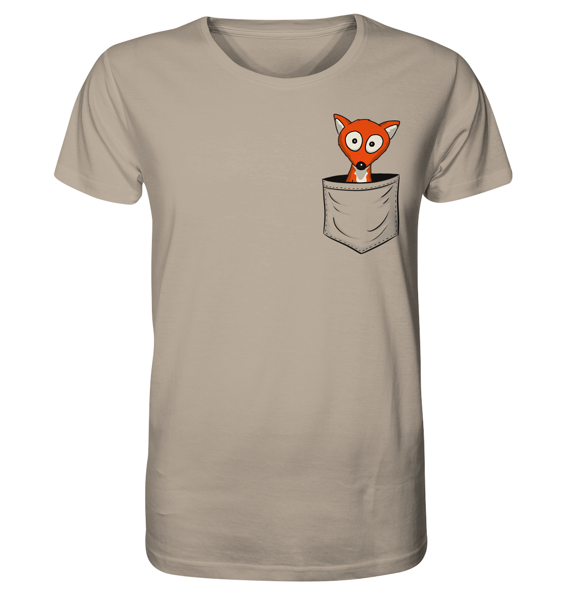 Fuchs in der Brusttasche | Taschen-Fuchs - Organic Shirt