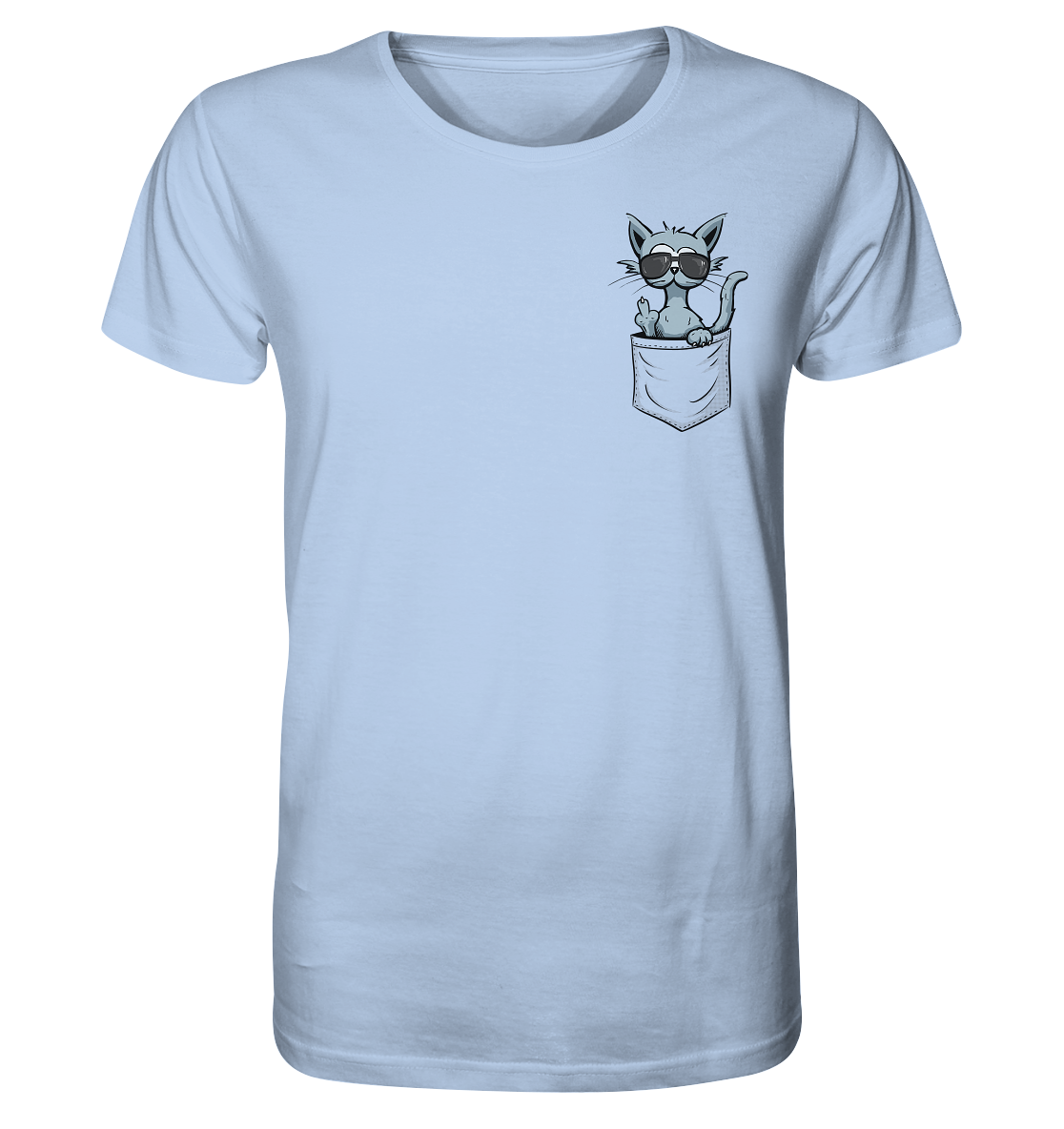 "Fuck Off" Mittelfinger Katze in der Tasche - Organic Shirt