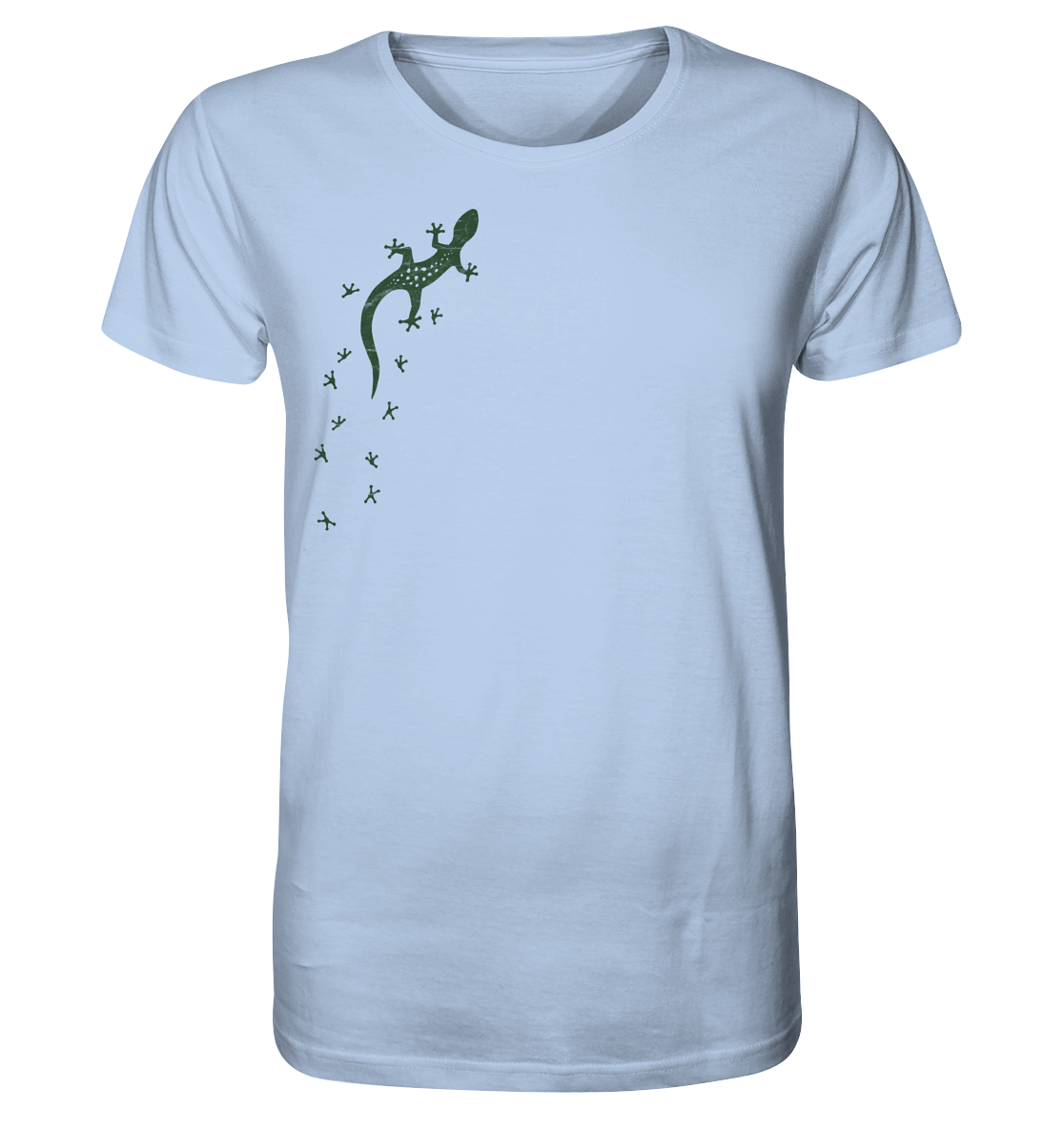 Gecko Eidechse Silhouette dunkel - Organic Shirt