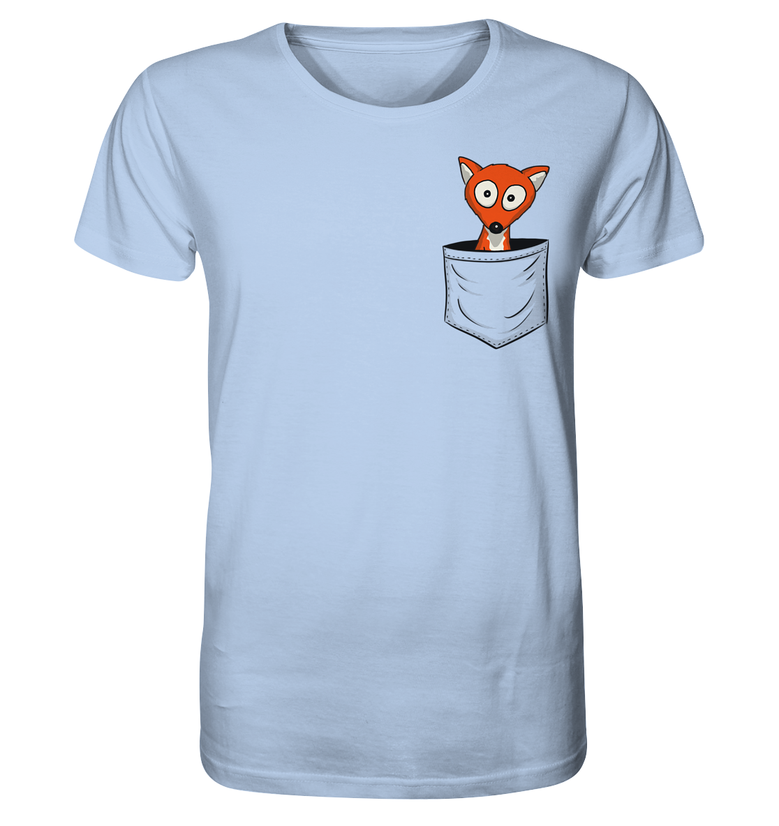 Fuchs in der Brusttasche | Taschen-Fuchs - Organic Shirt