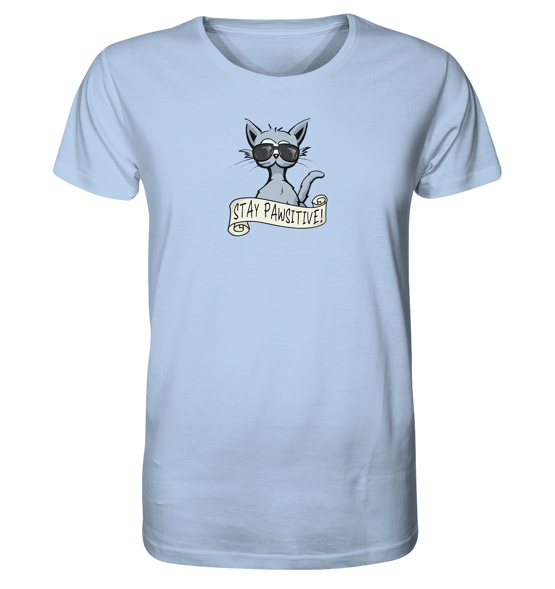 Stay Pawsitive Bleib lässig Hipster Katze - Organic Shirt