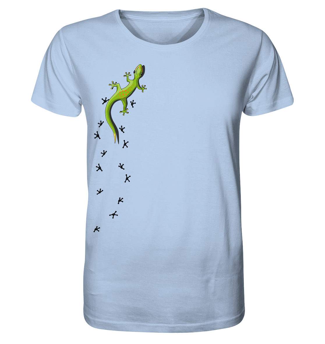 Kletternder Gecko mit Spuren - Organic Shirt