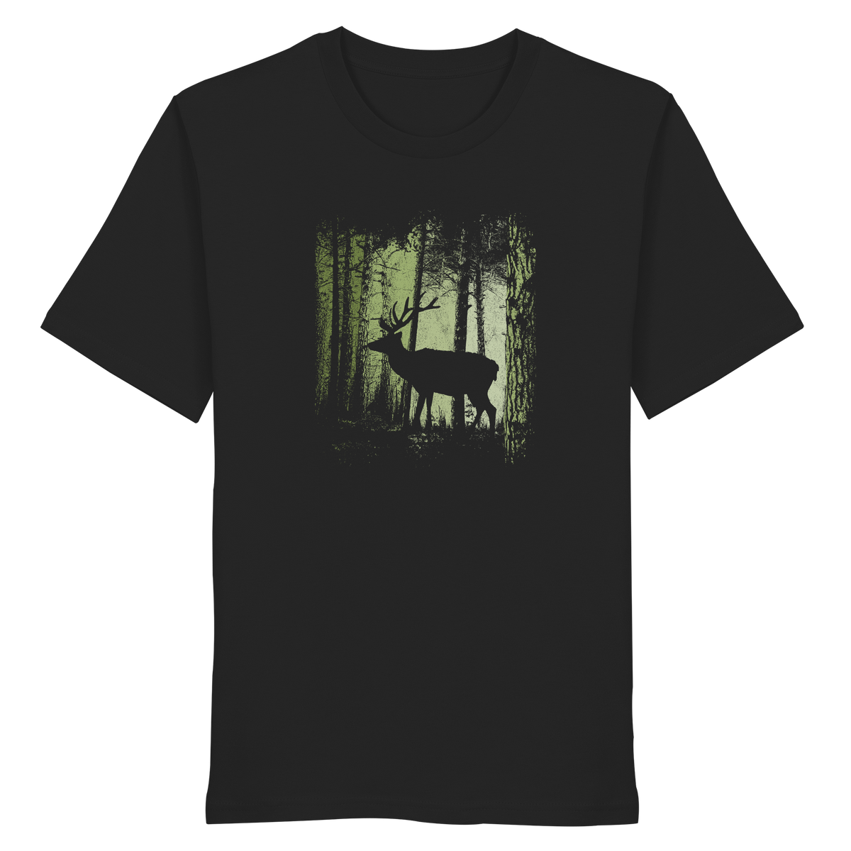 Hirsch im Zwielicht Wald - Organic Shirt