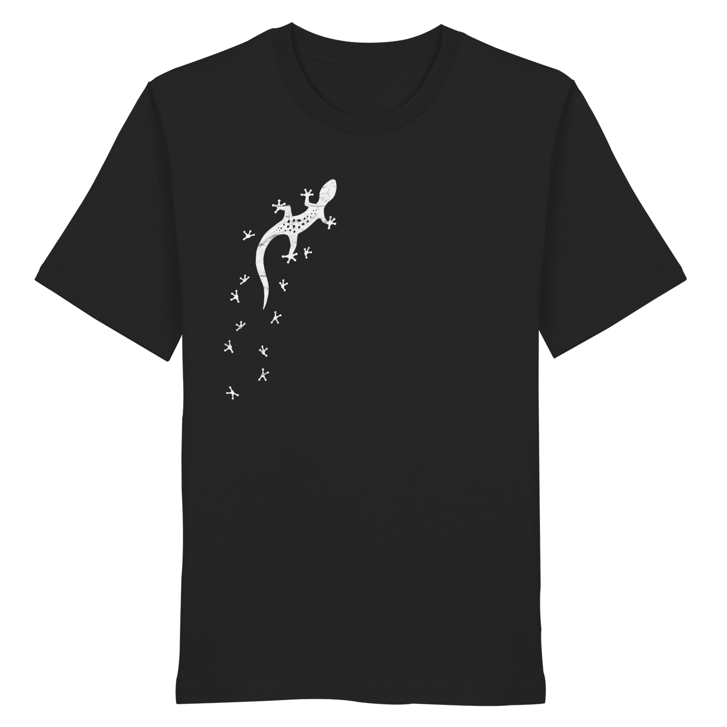 Gecko Eidechse Silhouette hell - Organic Shirt