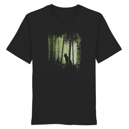 Luchs Wildkatze im Zwielicht Wald - Organic Shirt