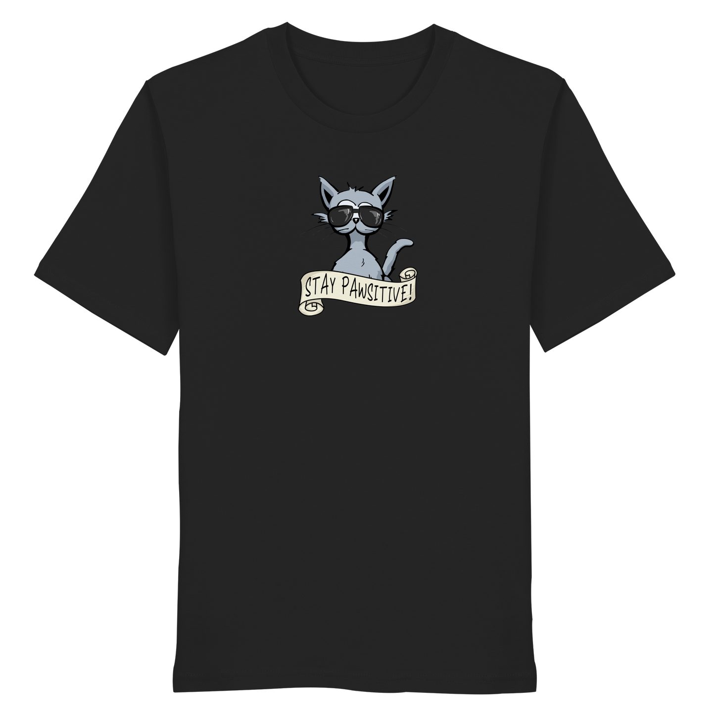 Stay Pawsitive Bleib lässig Hipster Katze - Organic Shirt