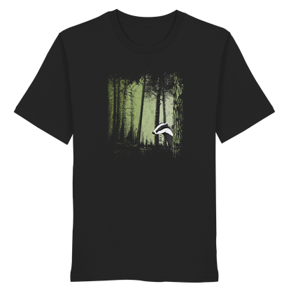 frecher Dachs im Zwielicht Wald - Organic Shirt