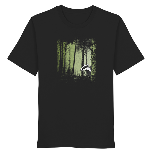 frecher Dachs im Zwielicht Wald - Organic Shirt