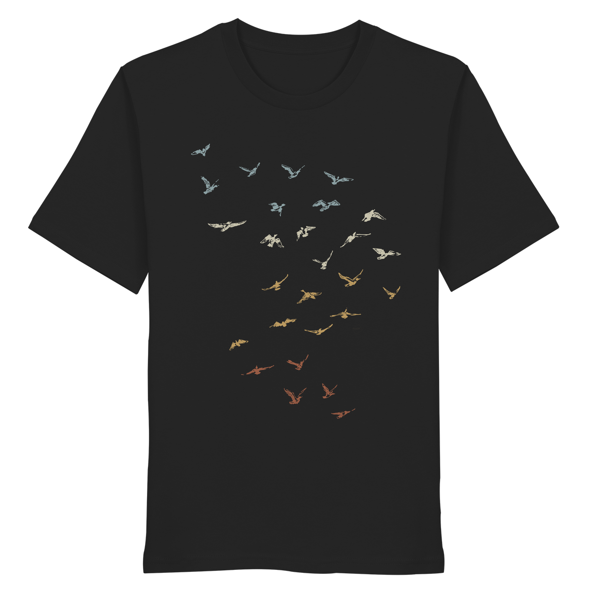 Retro Vogel Schwarm - Organic Shirt