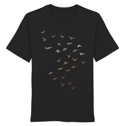 Retro Vogel Schwarm - Organic Shirt