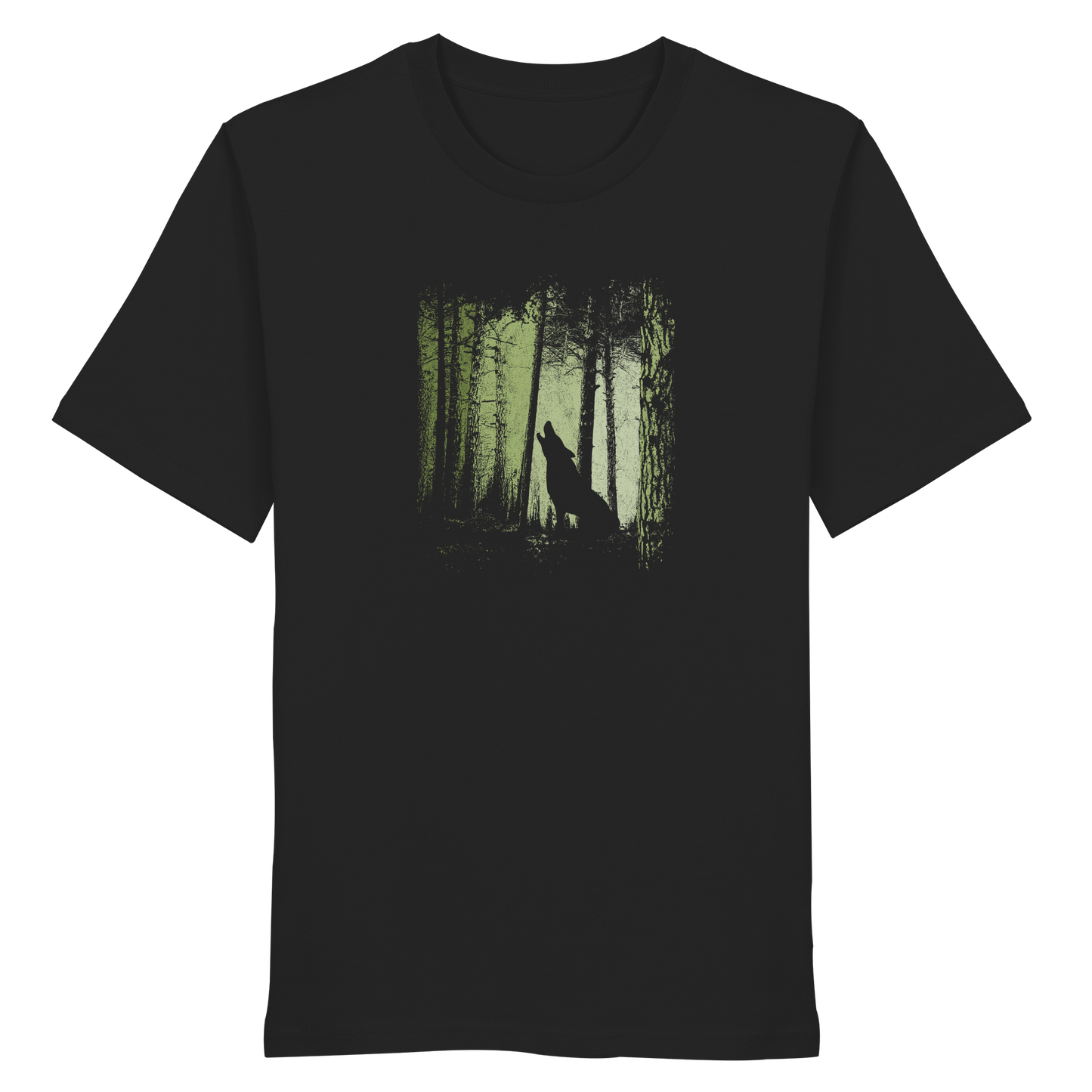 Einsamer Wolf im Zwielicht Wald  - Organic Shirt