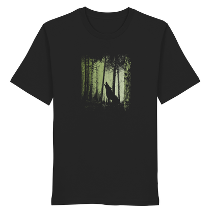 Einsamer Wolf im Zwielicht Wald  - Organic Shirt