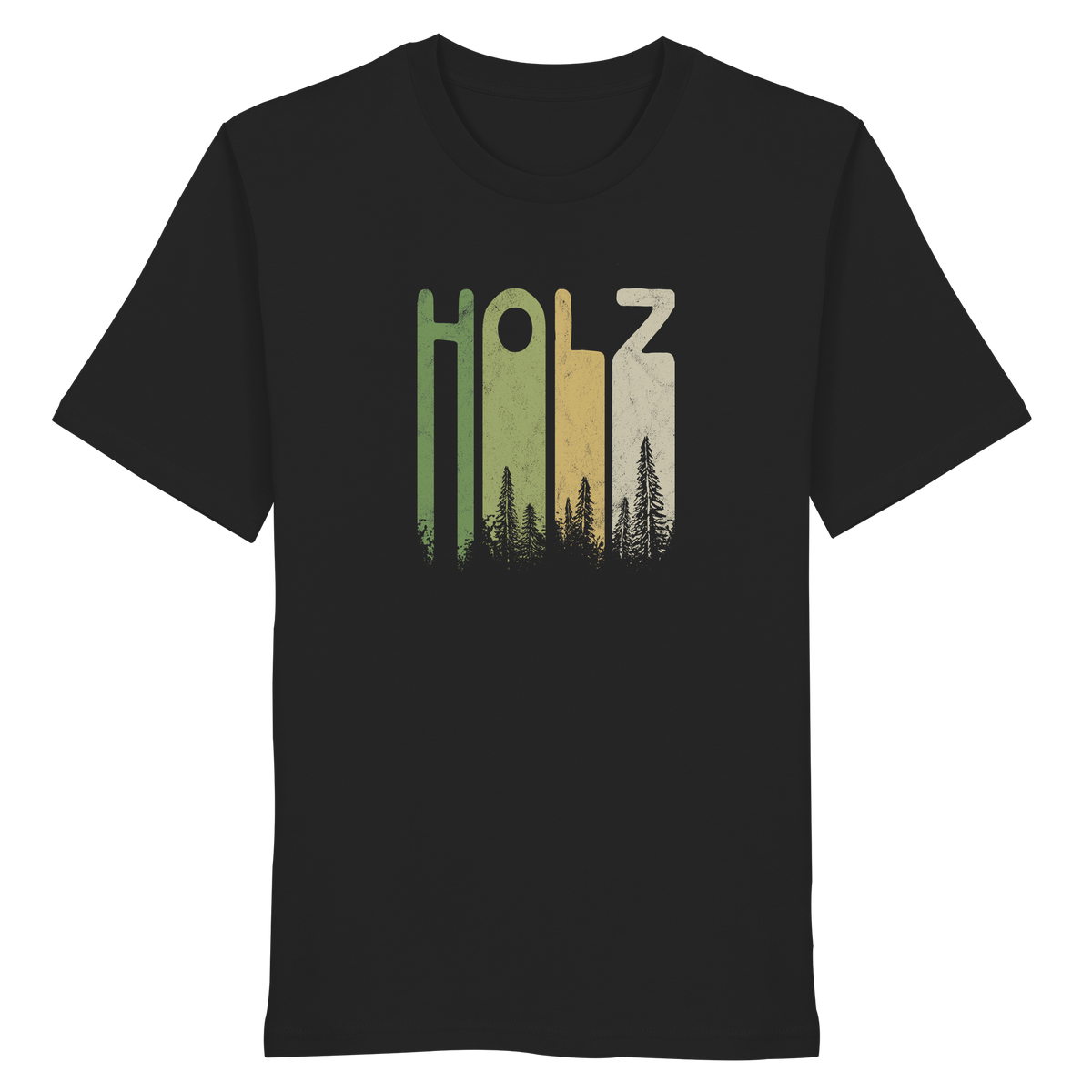 Holz Retro Wald Schriftzug - Organic Shirt