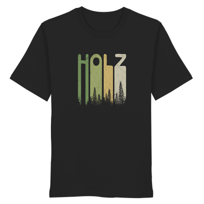 Holz Retro Wald Schriftzug - Organic Shirt