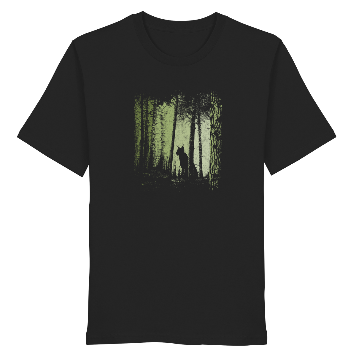 Luchs Wildkatze im Zwielicht Wald - Organic Shirt