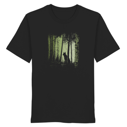 Luchs Wildkatze im Zwielicht Wald - Organic Shirt