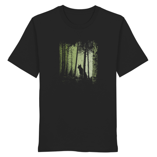 Luchs Wildkatze im Zwielicht Wald - Organic Shirt
