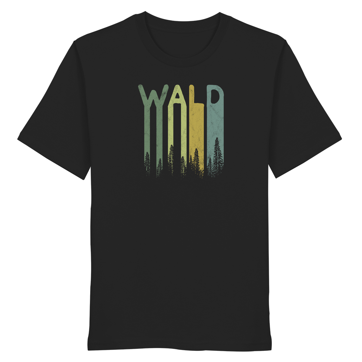 Wald Retro Forst Schriftzug - Organic Shirt