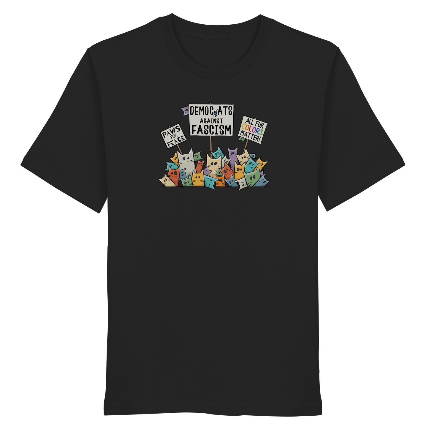 Demo-Katzen gegen Faschismus und für Vielfalt - Organic Shirt