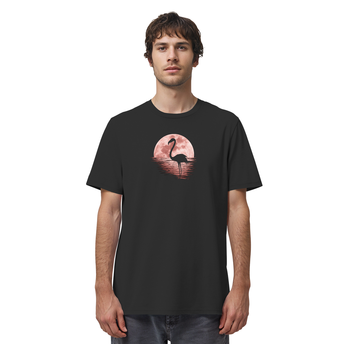 Rosa Vollmond Flamingo - Organic Shirt