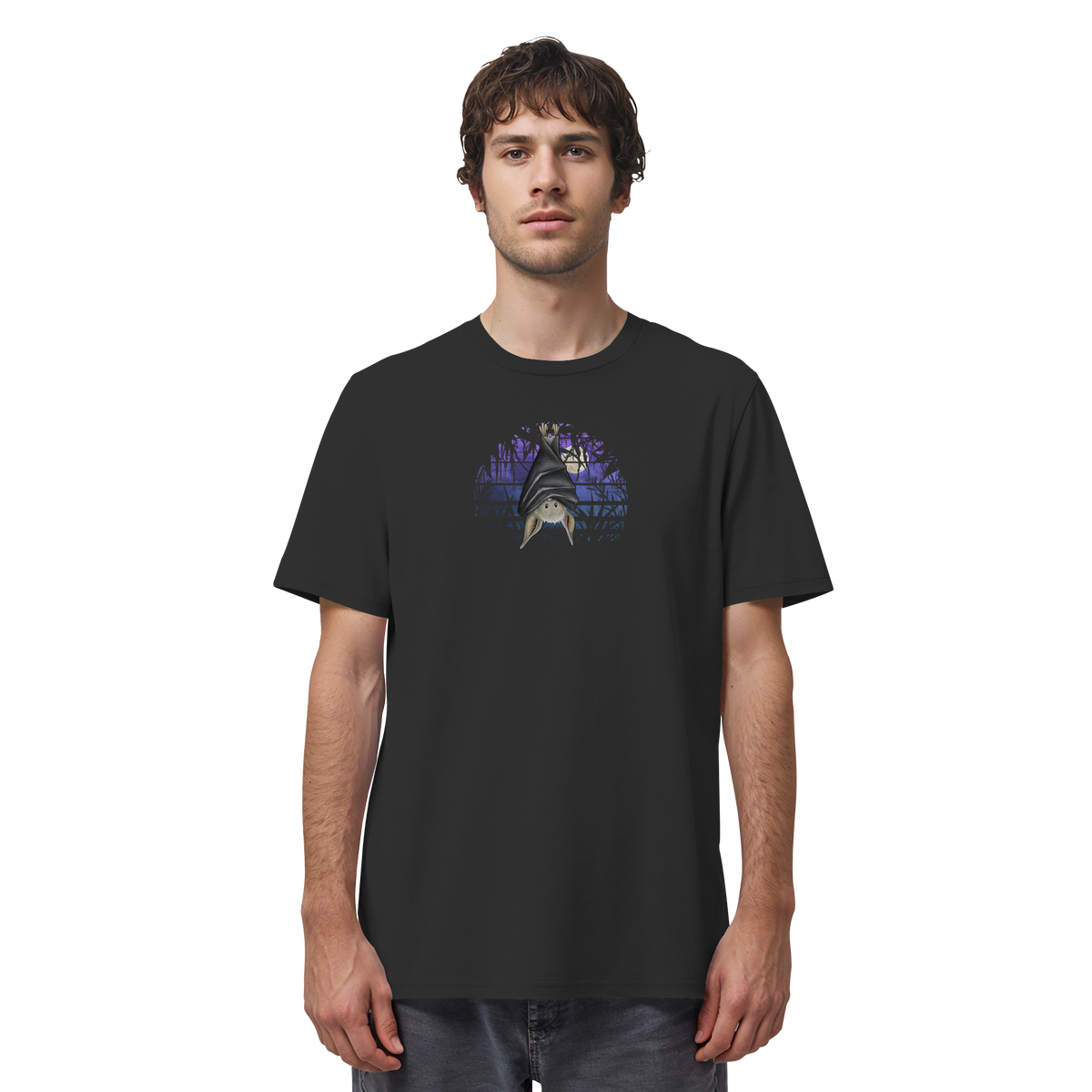 Fledermaus in blauer Nacht - Organic Shirt