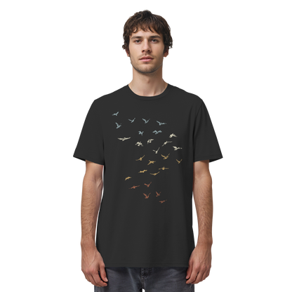 Retro Vogel Schwarm - Organic Shirt