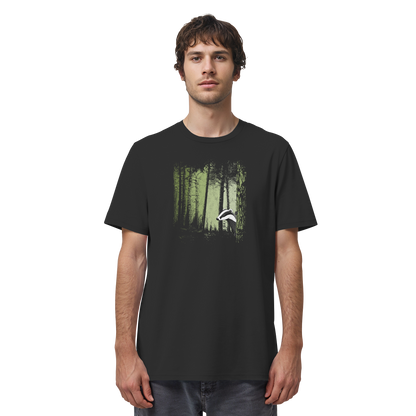 frecher Dachs im Zwielicht Wald - Organic Shirt