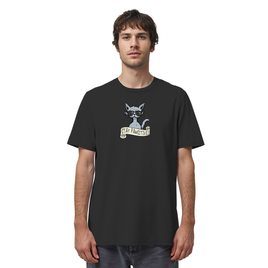 Stay Pawsitive Bleib lässig Hipster Katze - Organic Shirt