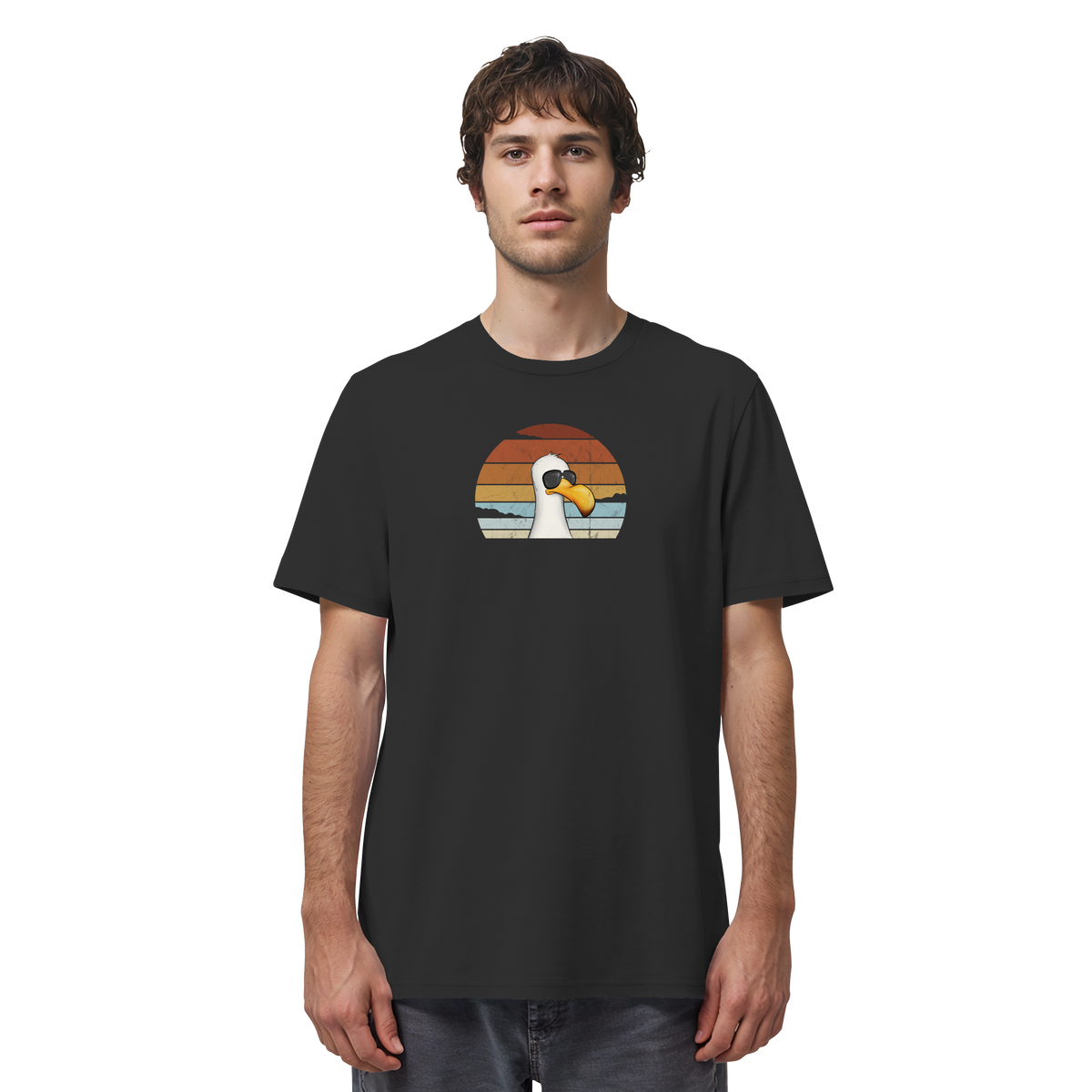 Cool lässige Retro Möwe - Organic Shirt