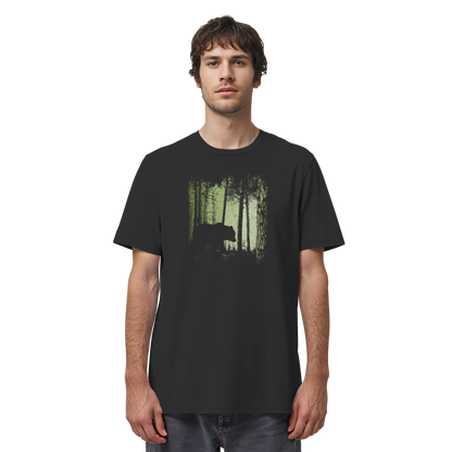 Braunbär im Zwielicht Wald - Organic Shirt