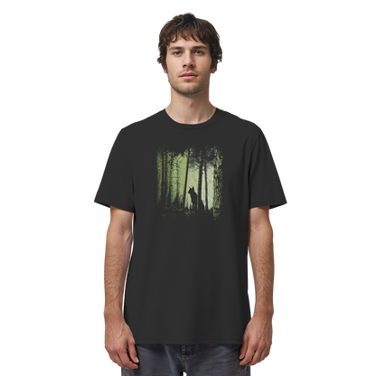 Luchs Wildkatze im Zwielicht Wald - Organic Shirt