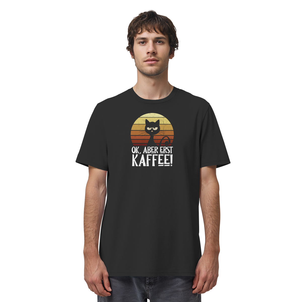 Ok, aber erst Kaffee | launische Katze - Organic Shirt
