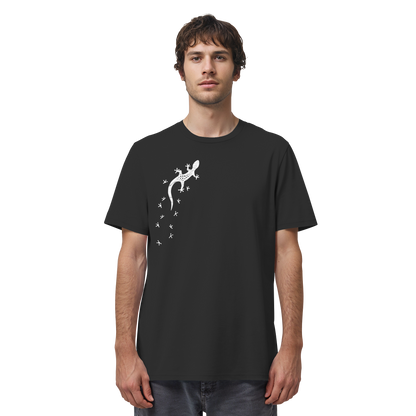 Gecko Eidechse Silhouette hell - Organic Shirt