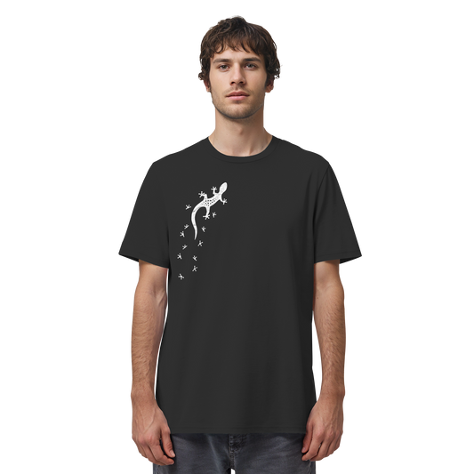 Gecko Eidechse Silhouette hell - Organic Shirt