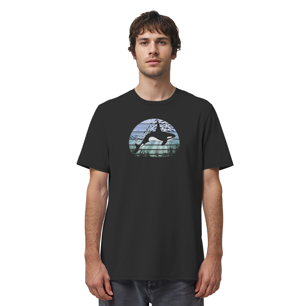 Retro Tiefsee Schwertwal Orca - Organic Shirt