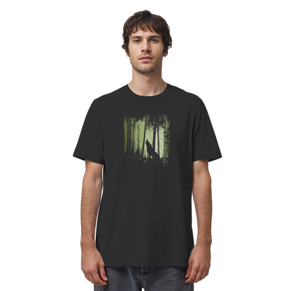 Einsamer Wolf im Zwielicht Wald  - Organic Shirt