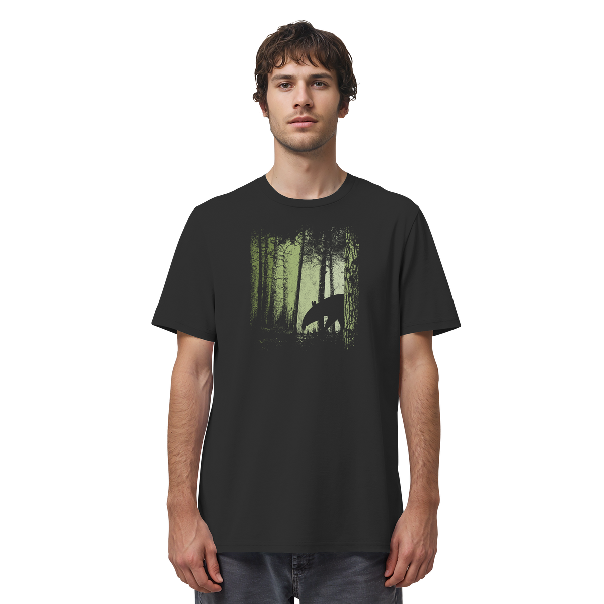 Lässiger Tapir im Zwielicht Wald - Organic Shirt