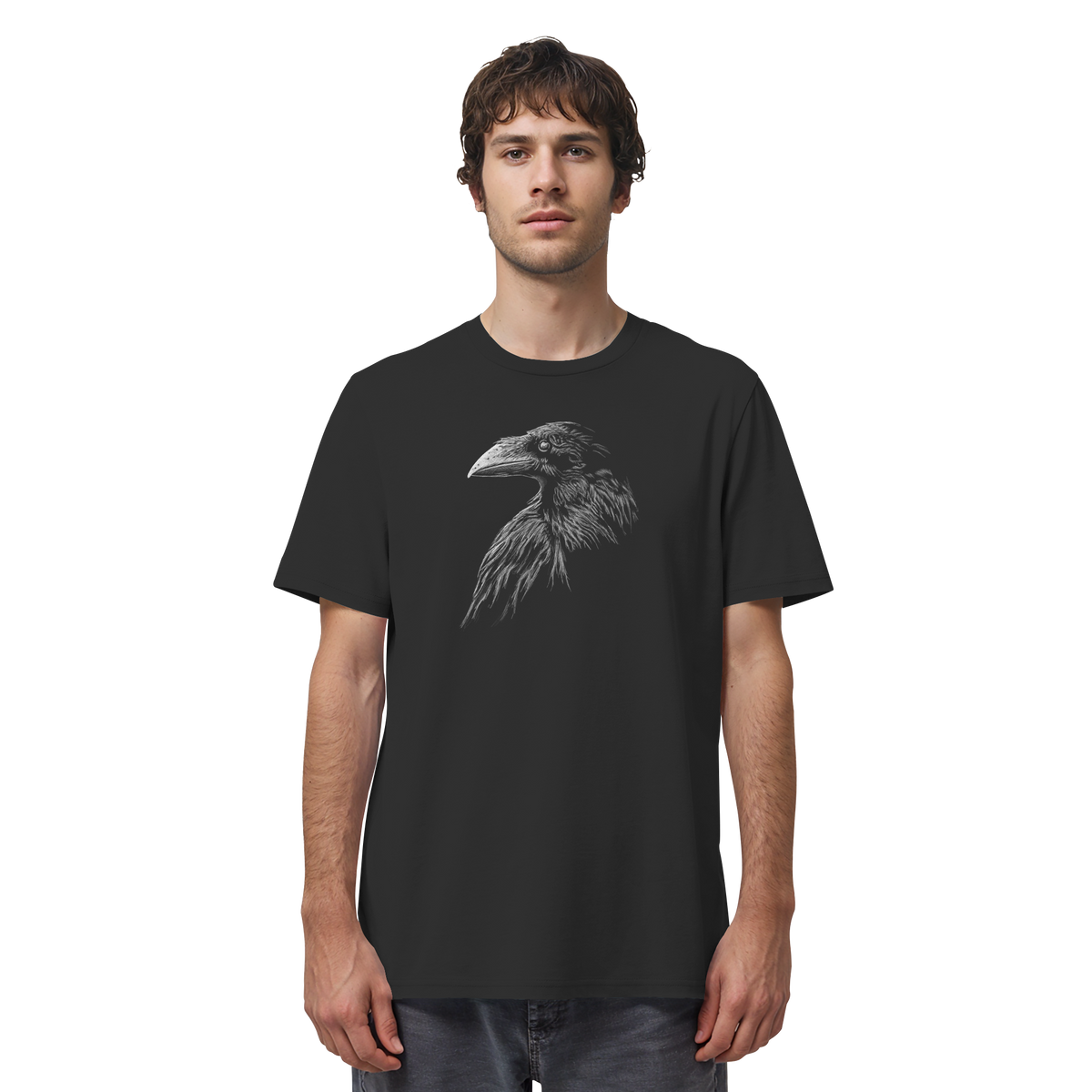 Kritzelkunst Rabe Krähe - Organic Shirt