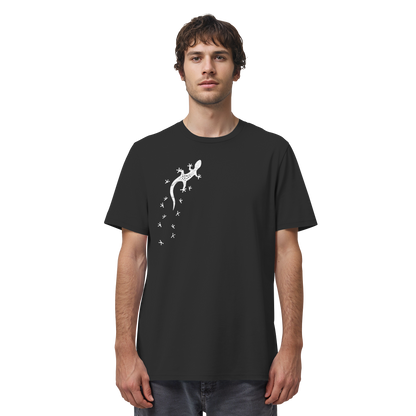 Gecko Eidechse Silhouette hell - Organic Shirt