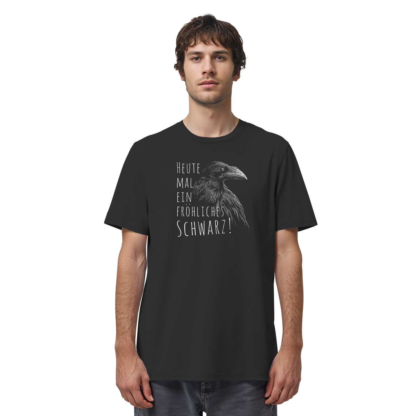 fröhlicher schwarzer Rabe - Organic Shirt